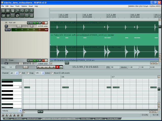 blank Audio and MIDI tracks are treated in exactly the same fashion.